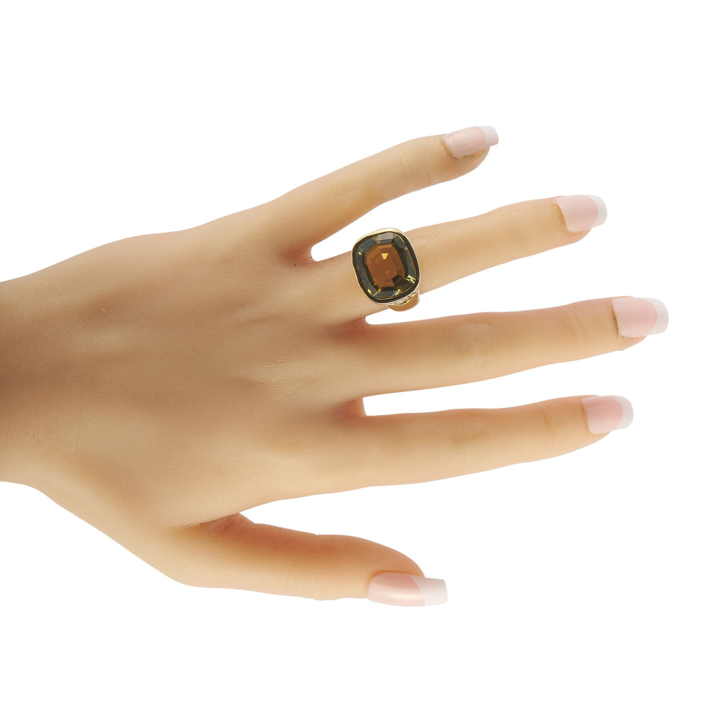 Seiden Gang 18K Yellow Gold 0.40ct Diamond and Citrine Ring