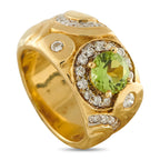 SEIDENGANG 18K Yellow Gold 0.60ct Diamond and Peridot Ring