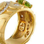 SEIDENGANG 18K Yellow Gold 0.60ct Diamond and Peridot Ring