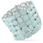 Sophia D18K White Gold 0.85ct Diamond, Sapphire and Moonstone Bracelet