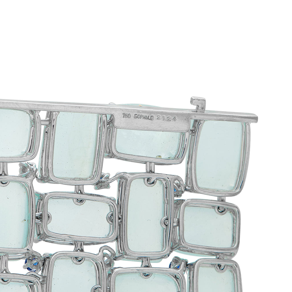 Sophia D18K White Gold 0.85ct Diamond, Sapphire and Moonstone Bracelet