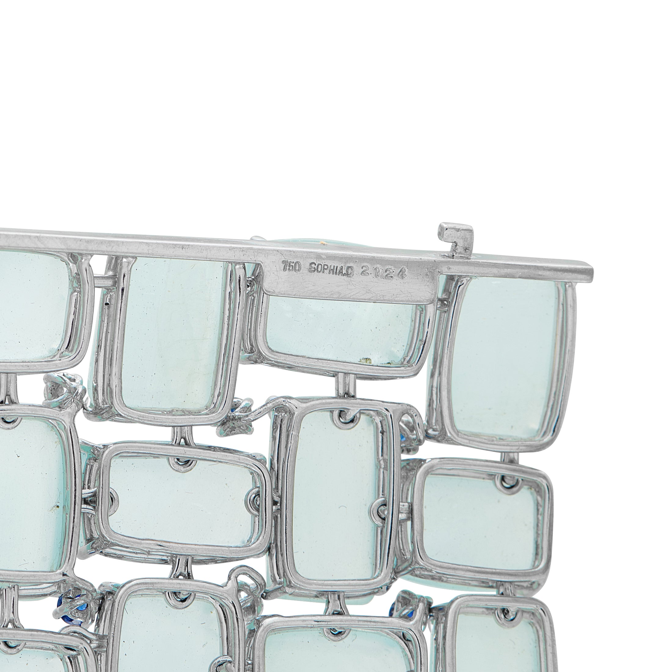 Sophia D18K White Gold 0.85ct Diamond, Sapphire and Moonstone Bracelet