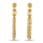 SOPHIA D 18K Yellow Gold 1.30ct Diamond and Pearl Dangle Earrings