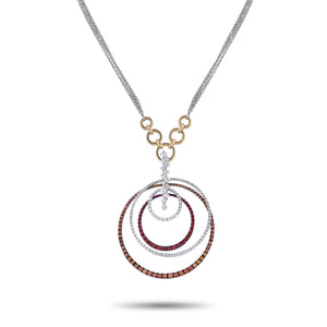 Staurino Fratelli 18K White and Yellow Gold 1.80ct Diamond and Sapphire Necklace