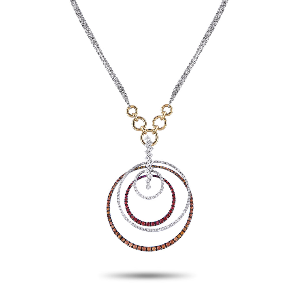 Staurino Fratelli18K White and Yellow Gold 1.80ct Diamond and Sapphire Necklace