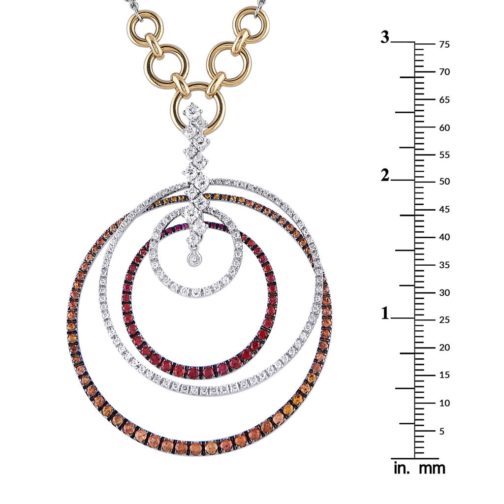 Staurino Fratelli 18K White and Yellow Gold 1.80ct Diamond and Sapphire Necklace