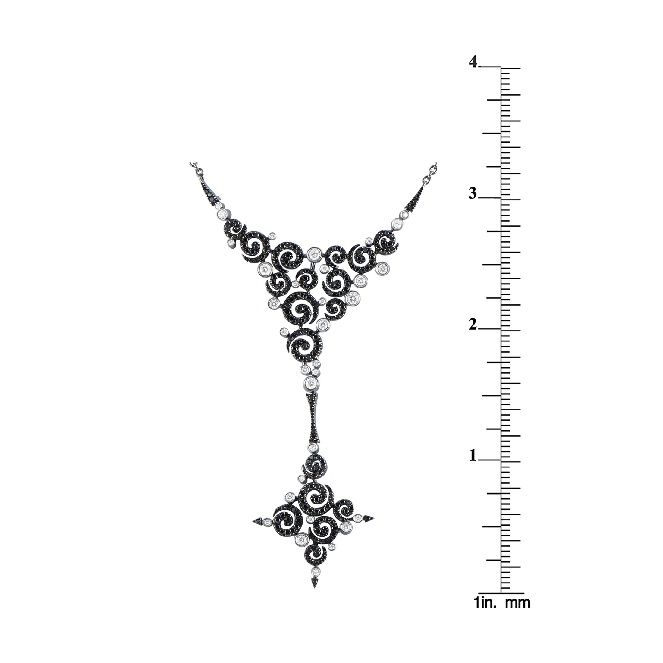 Stefan Hafner18K White Gold 1.05ct Diamond and Black Diamond Necklace