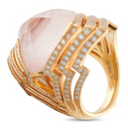 Stephen Webster 18K Rose Gold 0.97ct Diamond and Pink Opal Ring