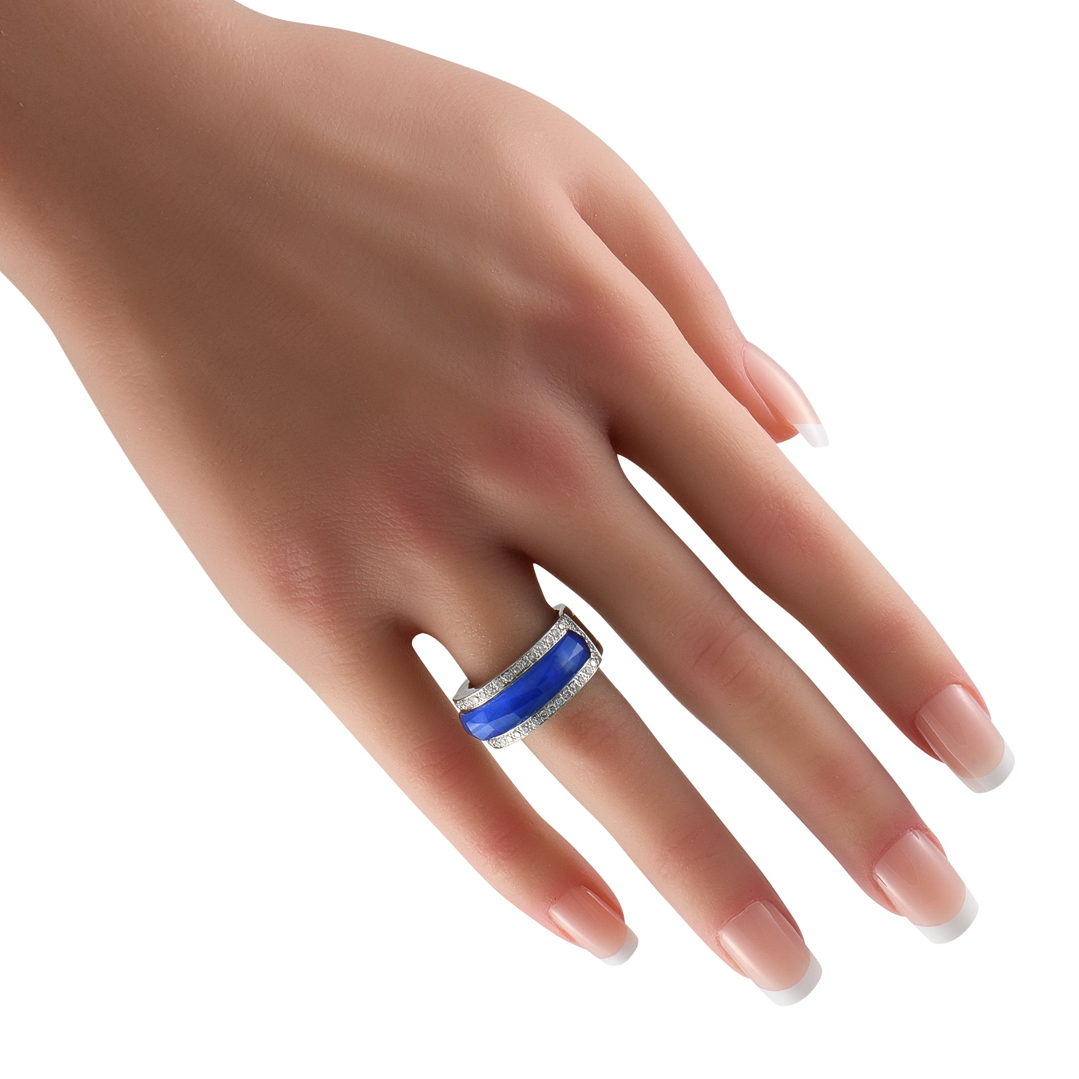 Stephen Webster 18K White Gold 0.30ct Diamond and Crystal Haze Lapis Ring