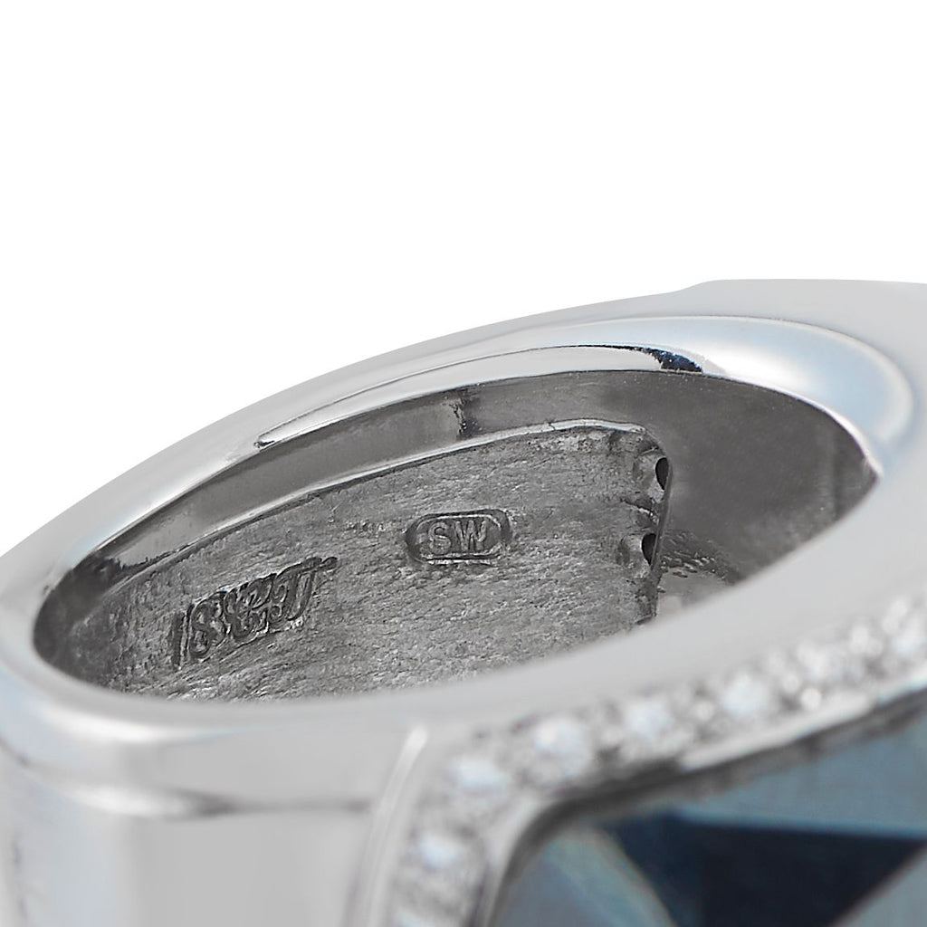 Stephen Webster 18K White Gold 0.55ct Diamond and Hematite Ring