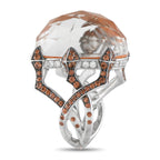 Stephen Webster 18K White Gold Diamond, Quartz, and Orange Sapphire Ring