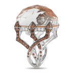 Stephen Webster 18K White Gold Diamond, Quartz, and Orange Sapphire Ring