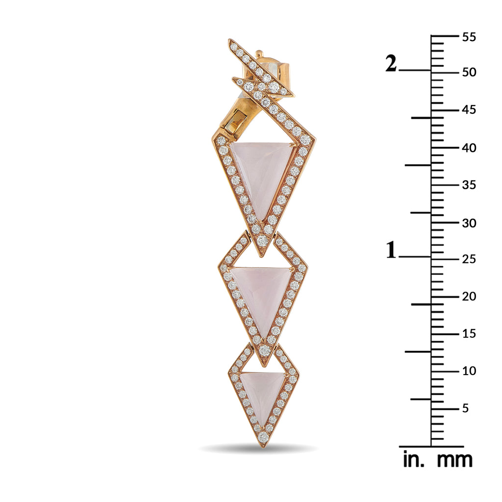 Stephen WebsterLady Stardust 18K Yellow Gold 1.68ct Diamond and Rose Quartz Earrings