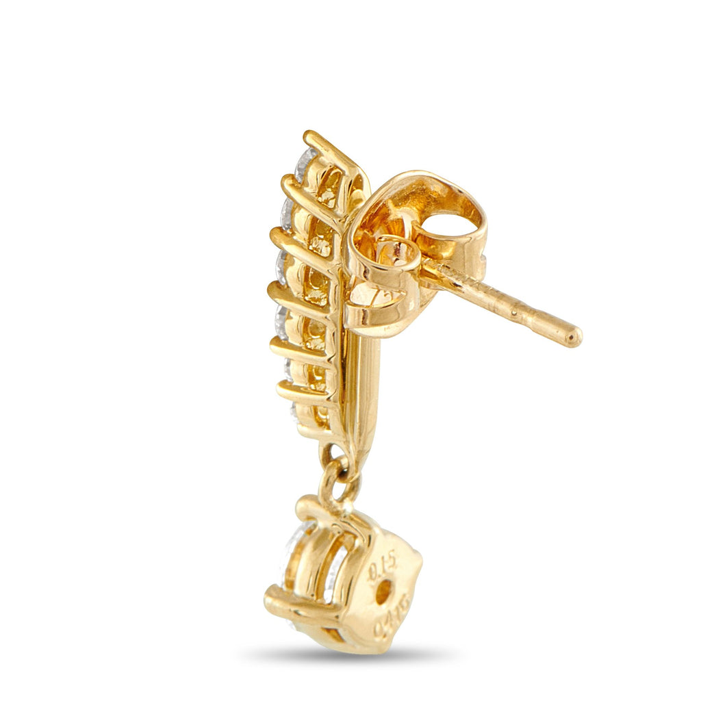 Tasaki18K Yellow Gold 1.12ct Diamond Earrings
