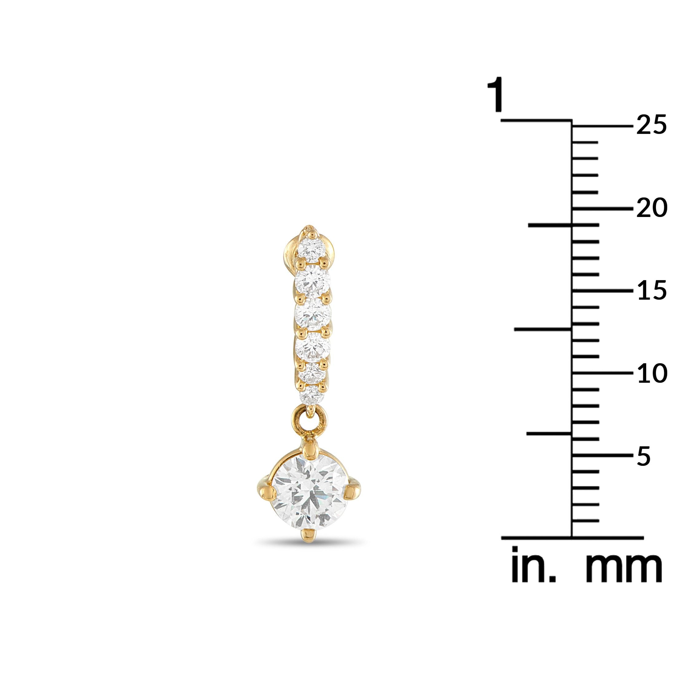 Tasaki18K Yellow Gold 1.12ct Diamond Earrings