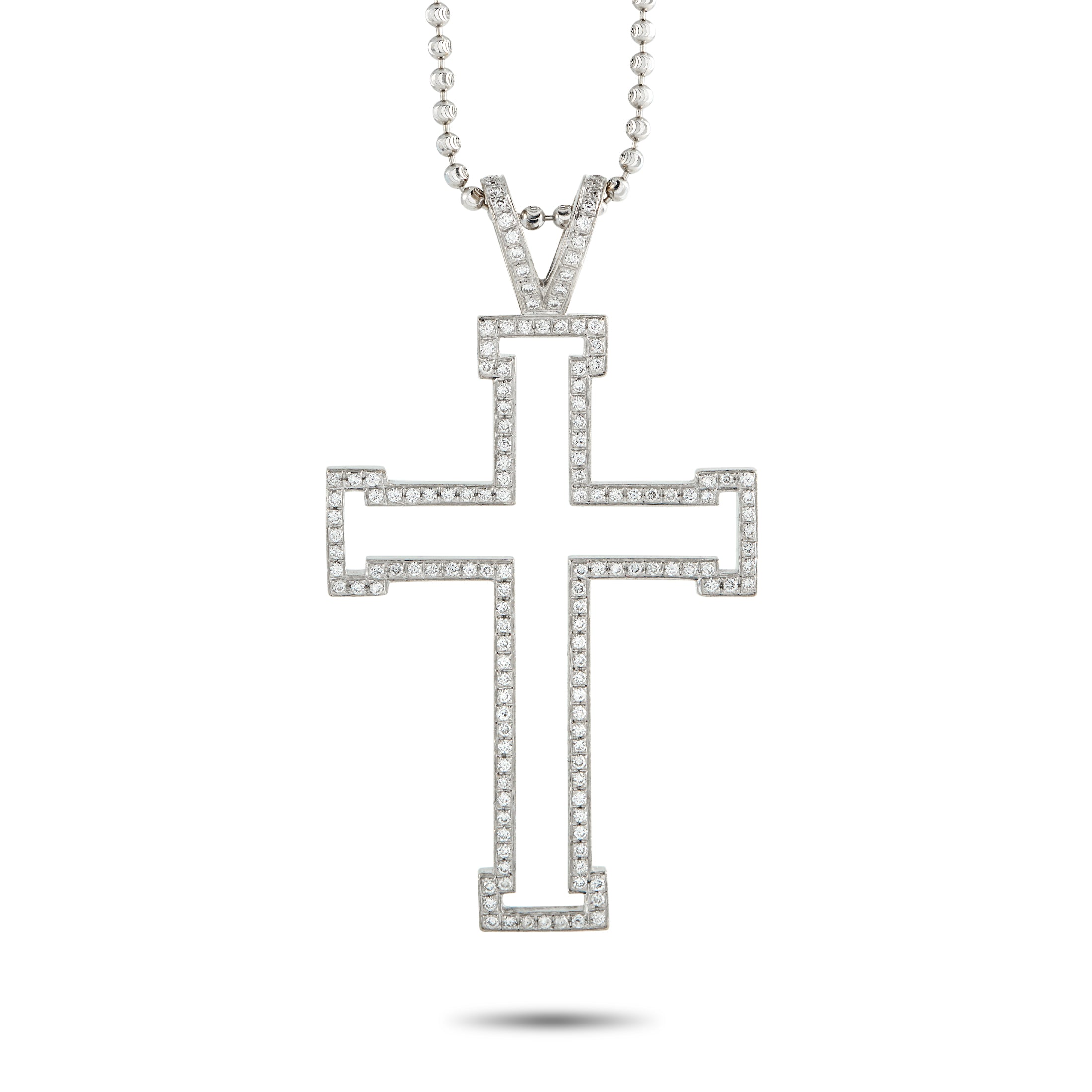 THEO FENNELL 18K White Gold 1.0ct Diamond Cross Pendant