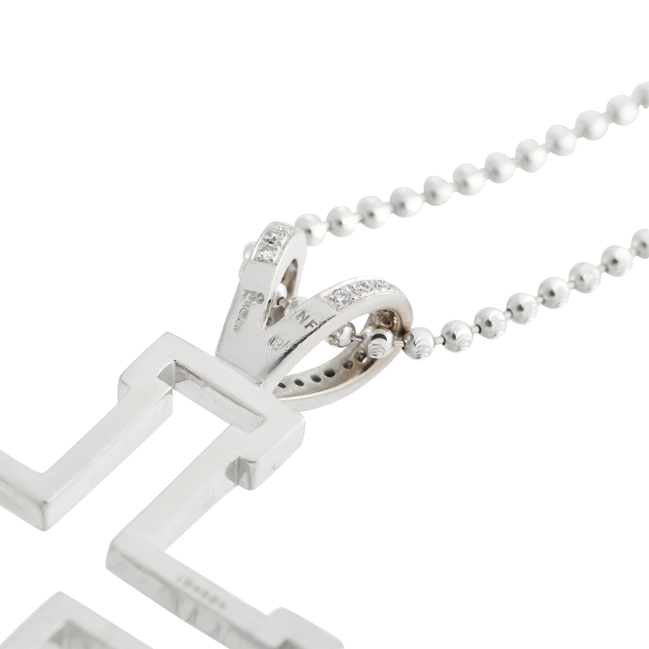 THEO FENNELL 18K White Gold 1.0ct Diamond Cross Pendant