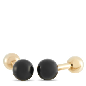 Tiffany & CO. 14K Yellow Gold Onyx Cufflinks