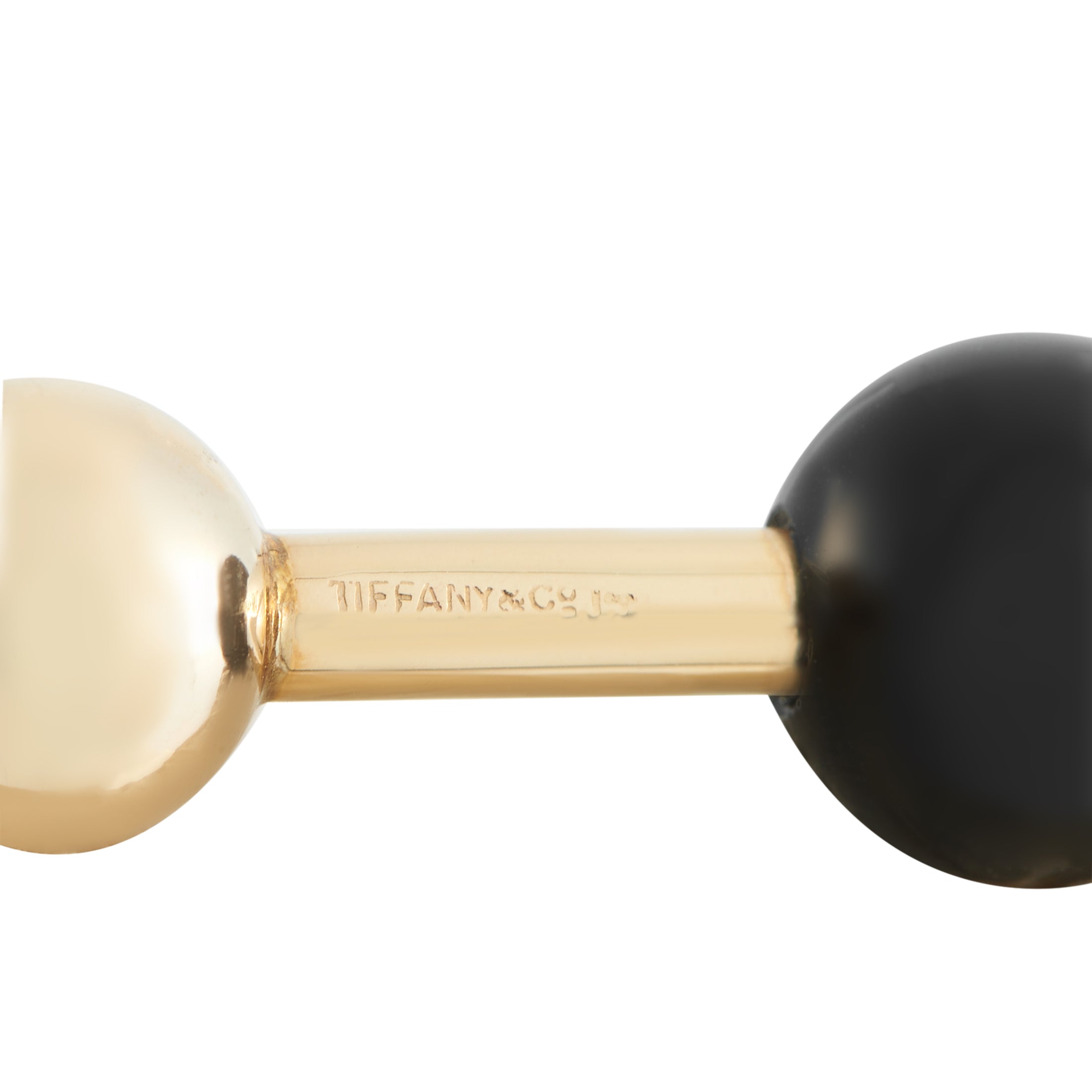 Tiffany & CO. 14K Yellow Gold Onyx Cufflinks