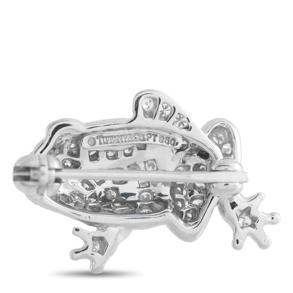 TIFFANY & CO. Tiffany & Co. 18K White Gold Diamond Frog Brooch