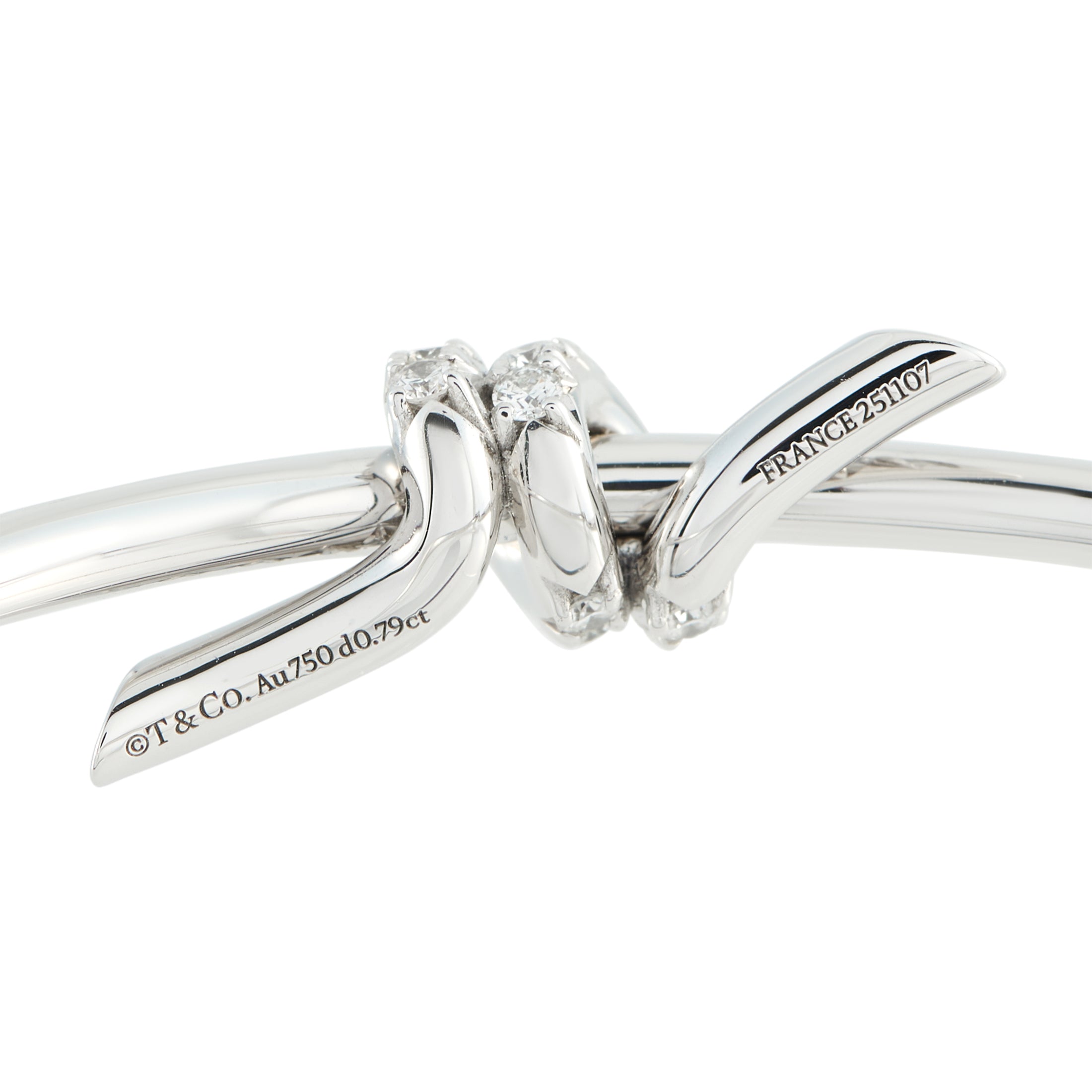 Tiffany & Co. Knot 18K White Gold 0.79ct Diamond Bangle