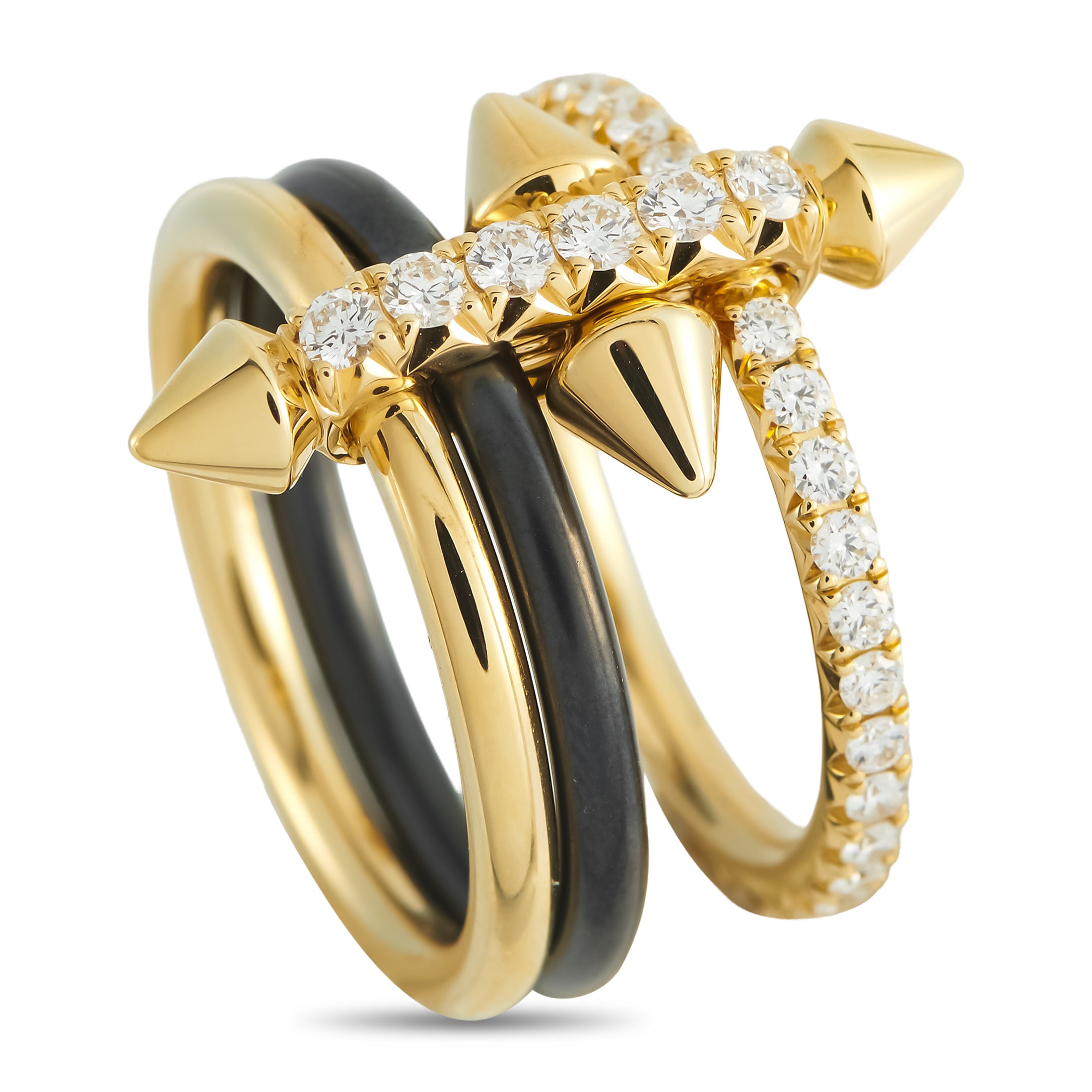 TIFFANY & CO. Tiffany & Co. Titan by Pharrell Williams 18K Yellow Gold and Titanium 1.14ct Diamond Ring