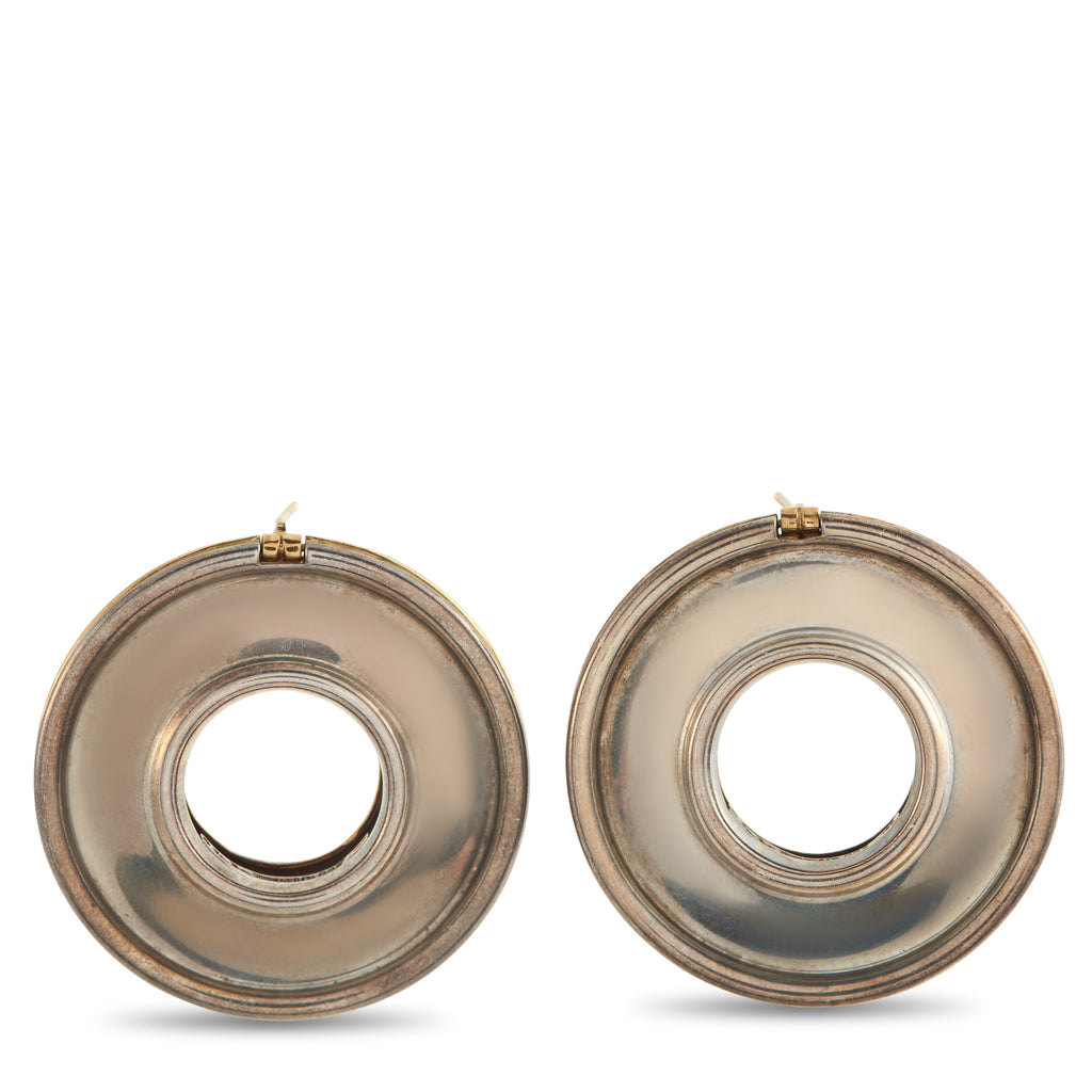 Tiffany & Co. Paloma Picasso 18K Yellow Gold and Silver Reversible Earrings