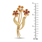 Tiffany & Co. Vintage 14K Yellow Gold 0.50ct Diamond and Ruby Flower Brooch