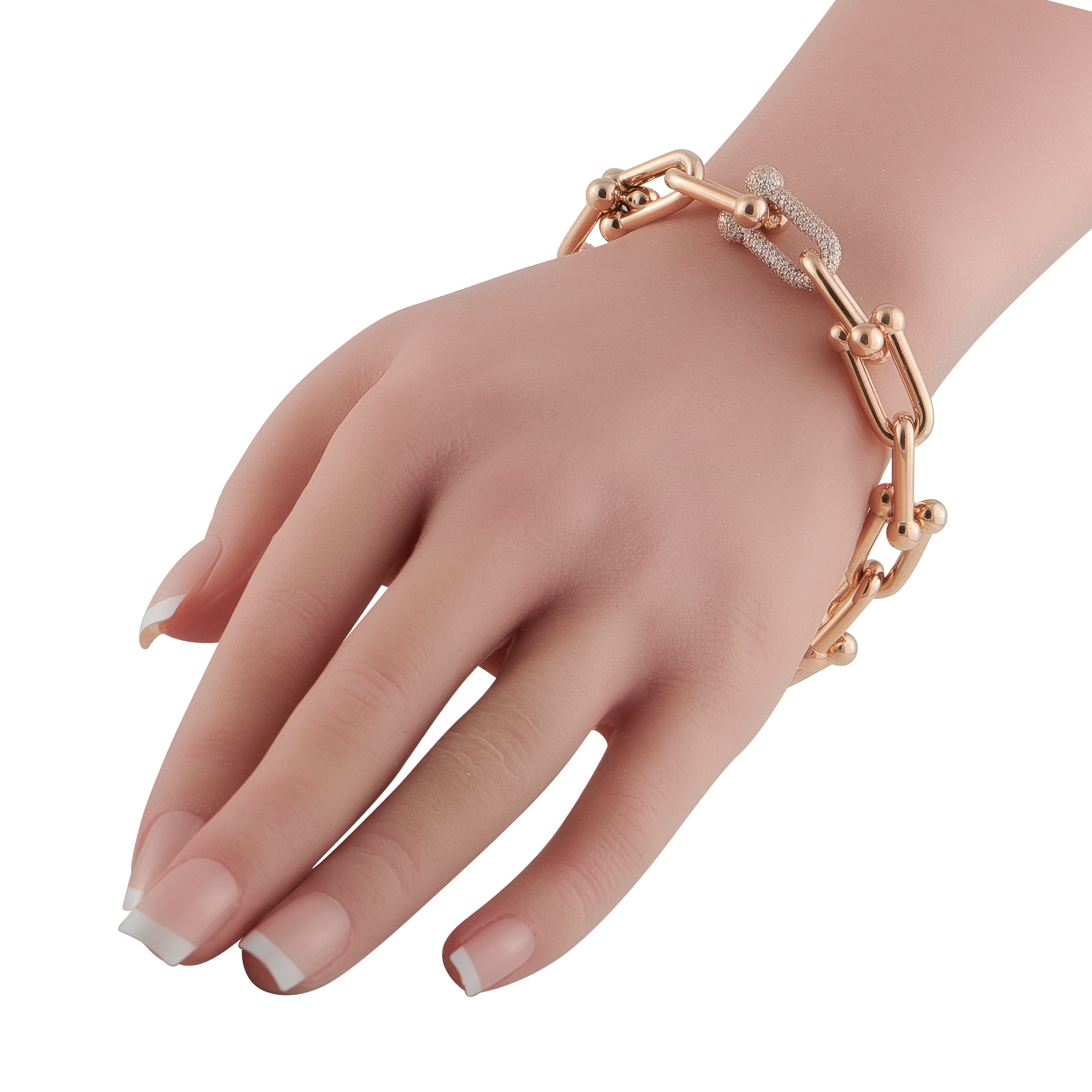 Tiffany & Co. HardWear 18K Rose Gold 1.70ct Diamond Link Bracelet