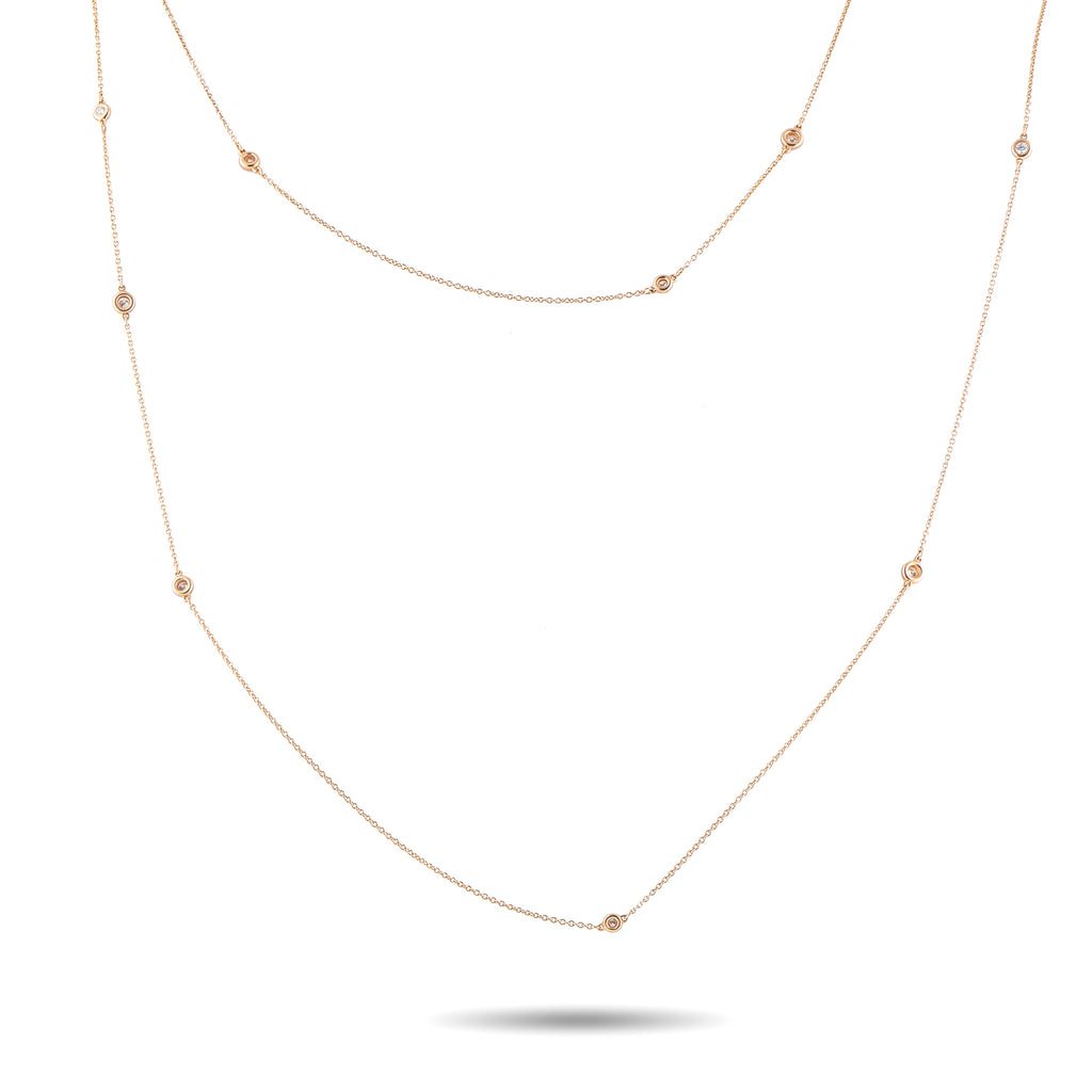 TIFFANY & CO. Tiffany & Co. Diamonds by the Yard 18K Rose Gold 2.50ct Diamond Necklace