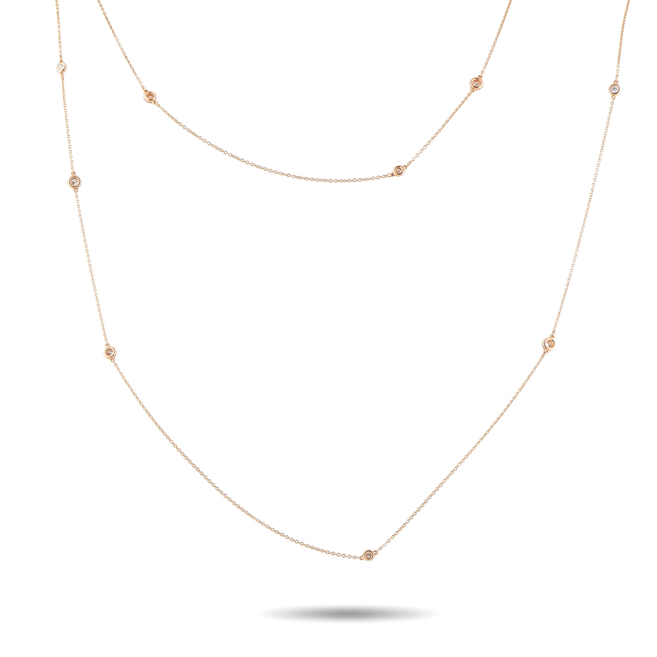 TIFFANY & CO. Tiffany & Co. Diamonds by the Yard 18K Rose Gold 2.50ct Diamond Necklace