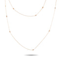 18k rose gold diamond station chain necklace with small round stones