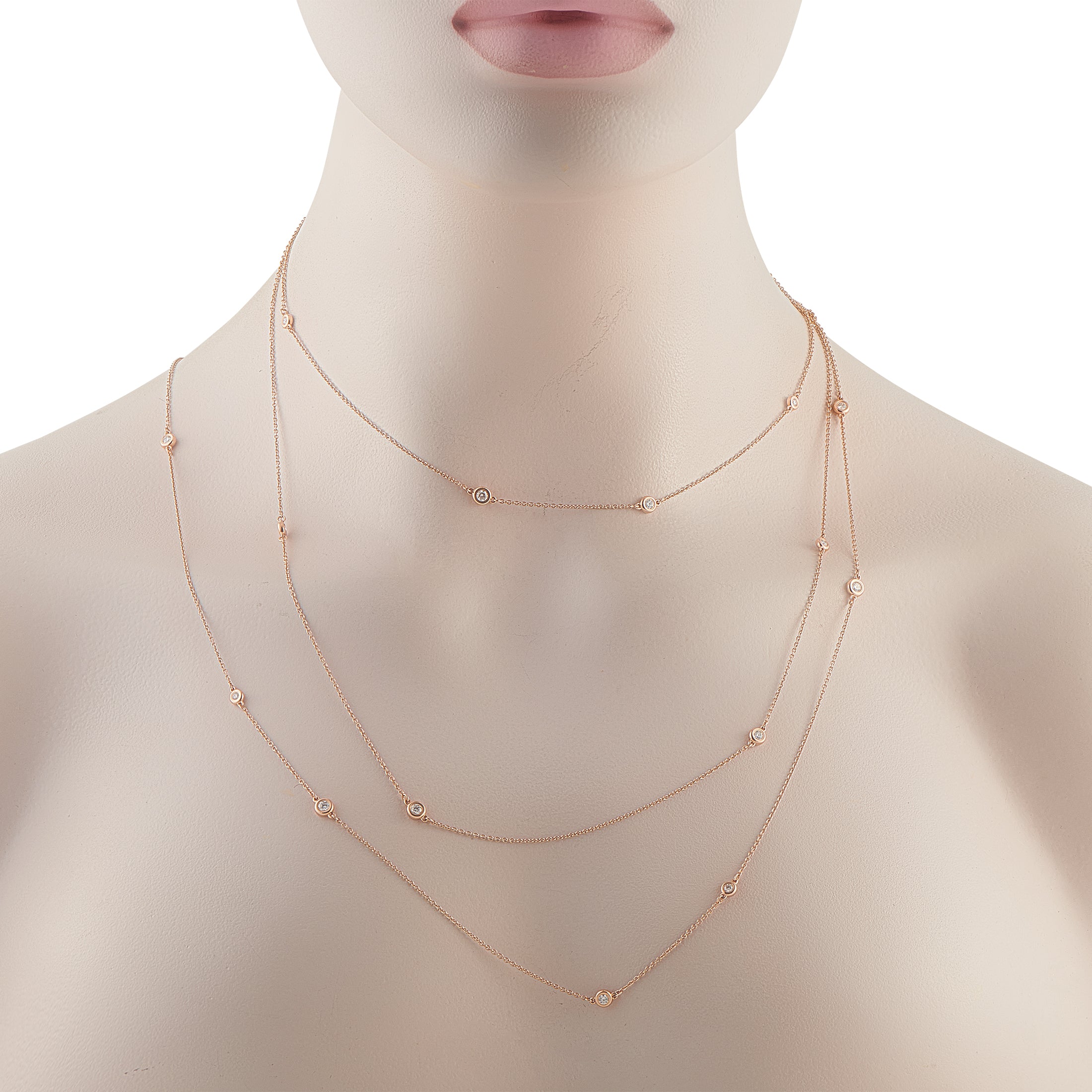 Tiffany & Co. Diamonds by the Yard 18K Rose Gold 2.50ct Diamond Necklace