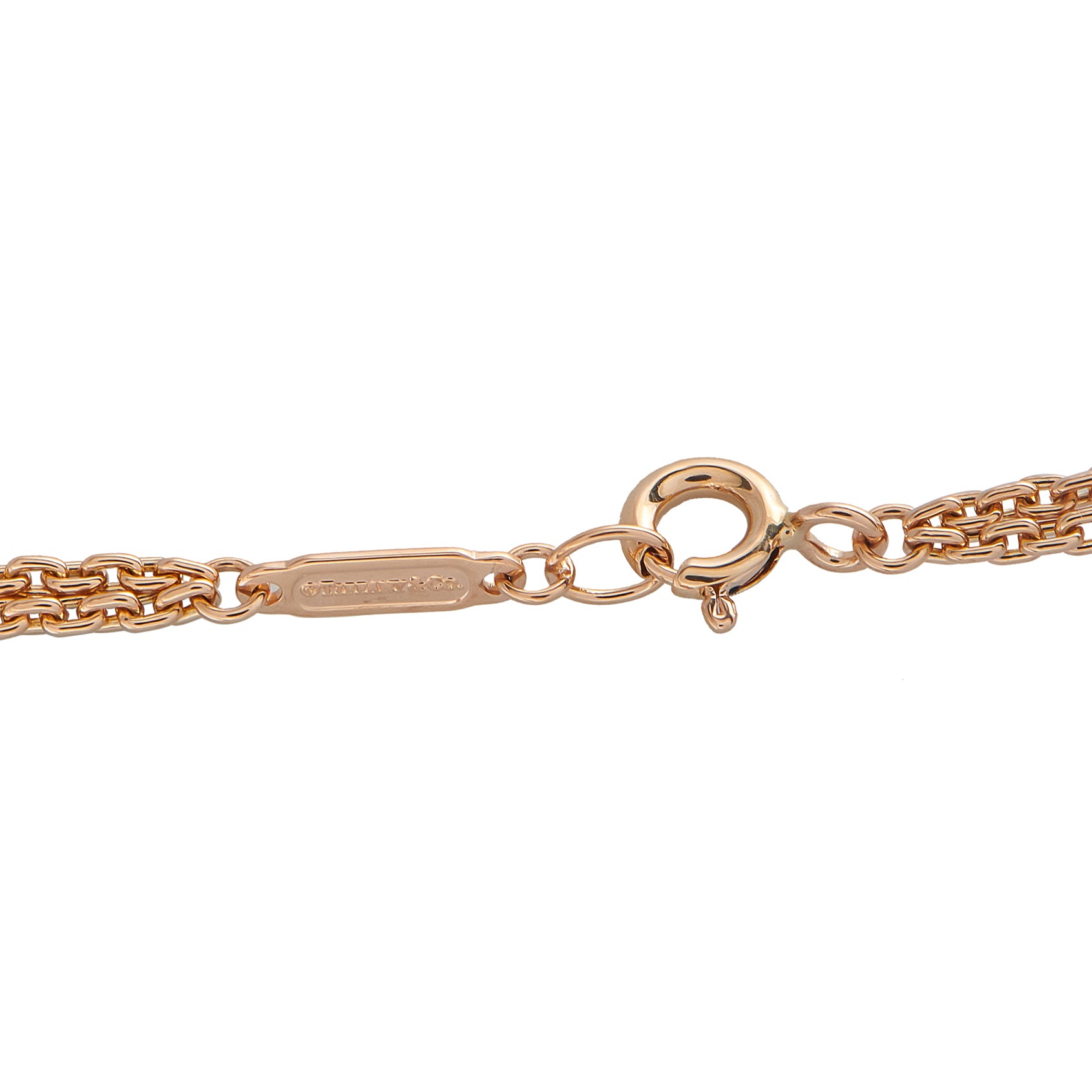 TIFFANY & CO. Tiffany & Co. HardWear 18K Rose Gold 0.79ct Diamond Double Link Large Model Necklace
