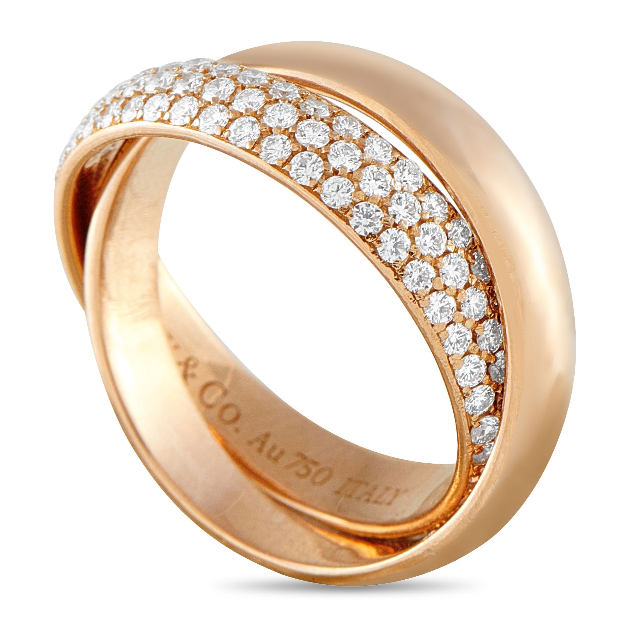 Tiffany & Co. Tiffany & Co. Paloma’s Melody 18K Rose Gold Diamond Ring - This exquisitely crafted Tiffany & Co. Paloma’s Melody ring features two bands that have been harmoniously interlinked. Simpl
