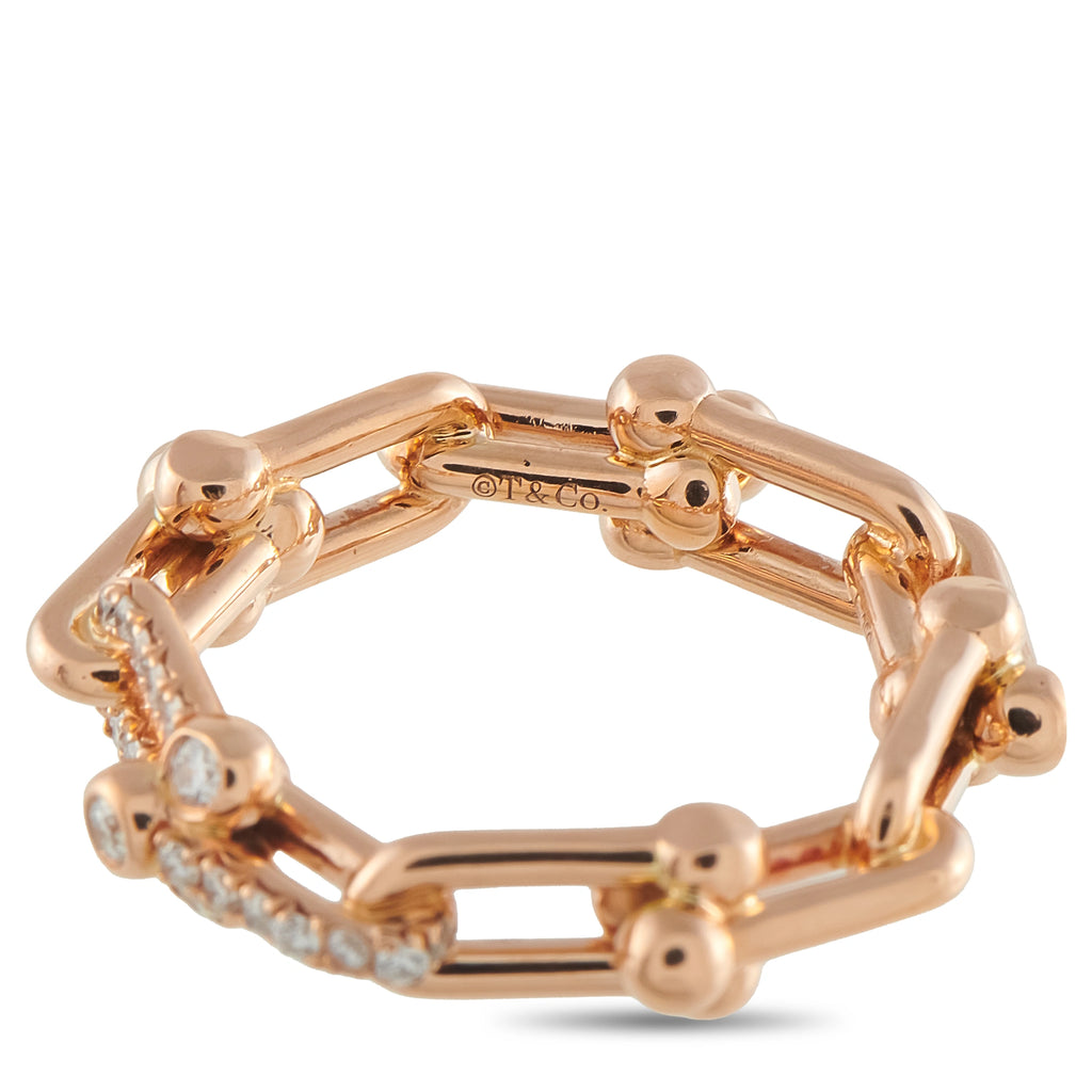 Tiffany & CO. HardWear 18K Rose Gold 0.26ct Diamond Ring
