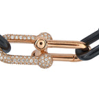 TIFFANY & CO. Tiffany & Co. HardWear Titanium and 18K Rose Gold 1.60ct Diamond Link Limited Edition Necklace