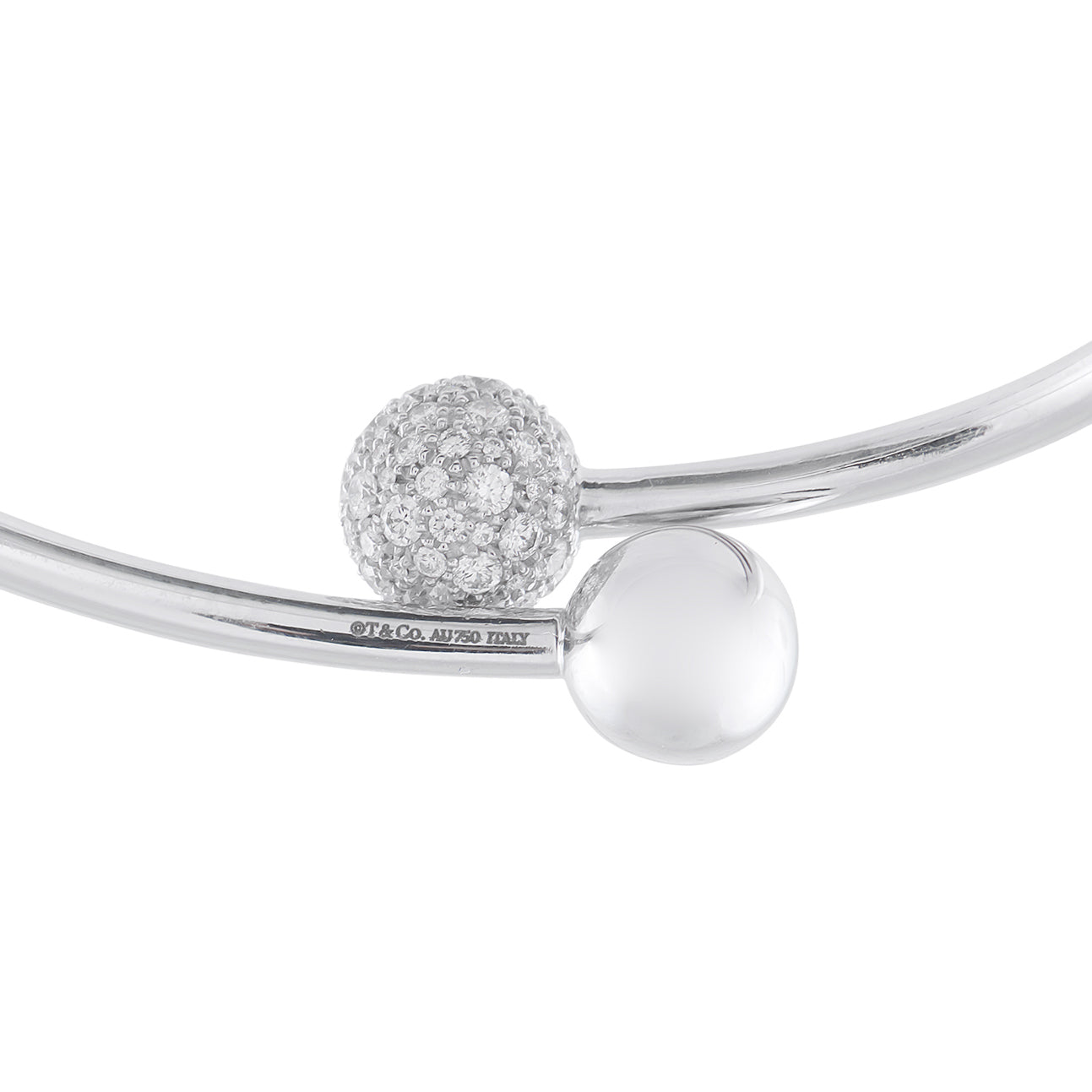 Tiffany & Co. HardWear 18K White Gold 0.73ct Diamond Bangle