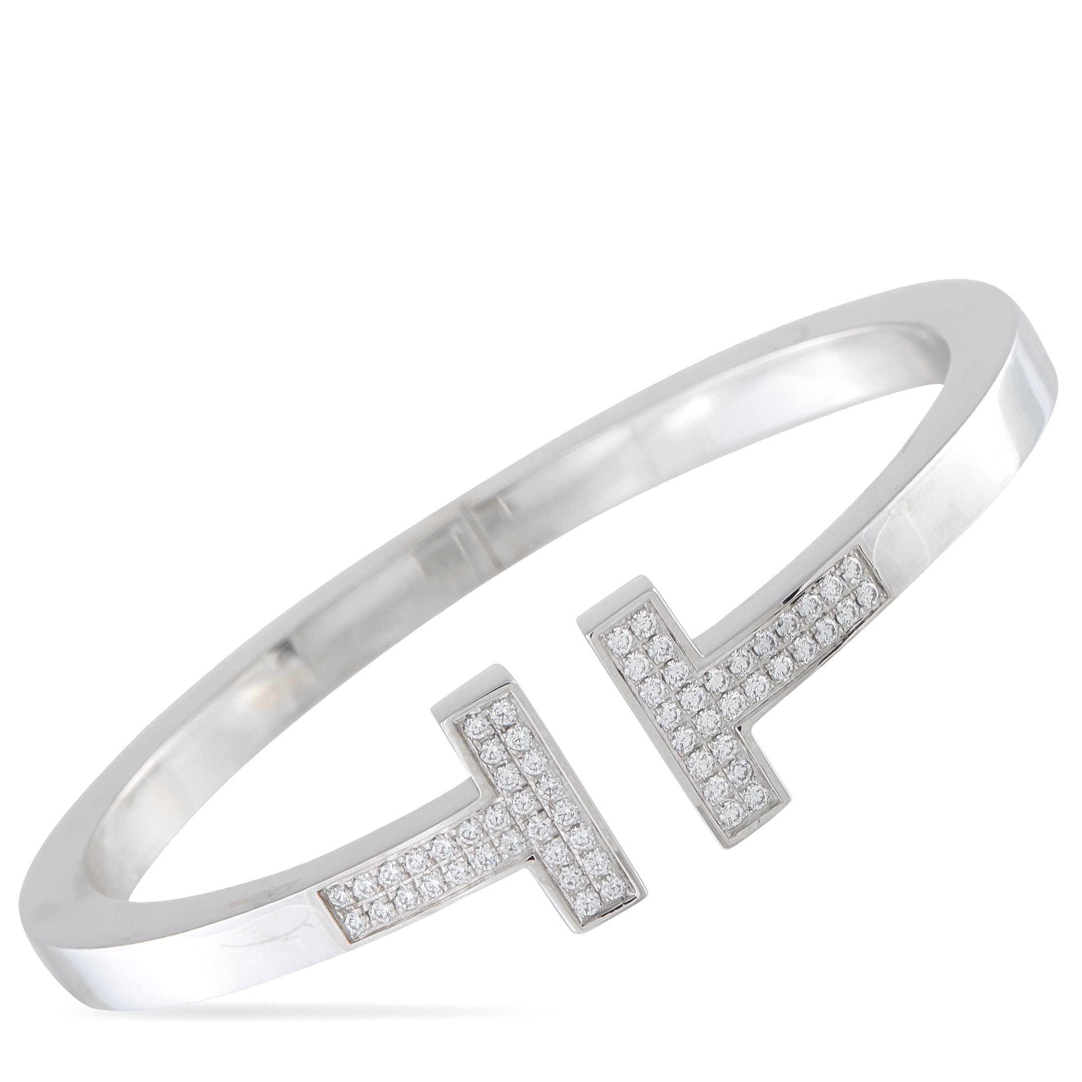 TIFFANY & CO. Tiffany & Co. T 18K White Gold 0.74ct Diamond Bracelet