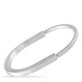 18k white gold diamond bangle with pave-set detail on hinge
