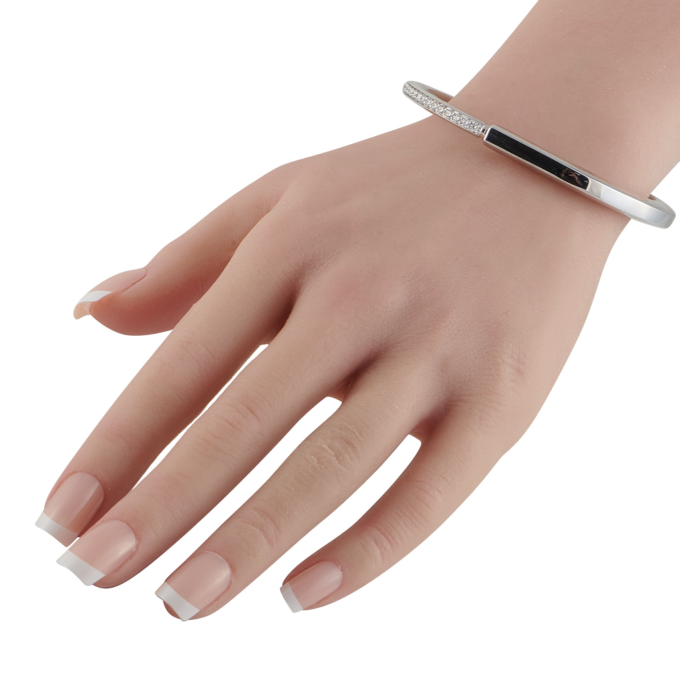 Tiffany & Co. Lock 18K White Gold 1.20ct Diamond Bangle
