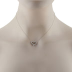 Tiffany & Co. 18K White Gold 0.64ct Diamond Heart Necklace
