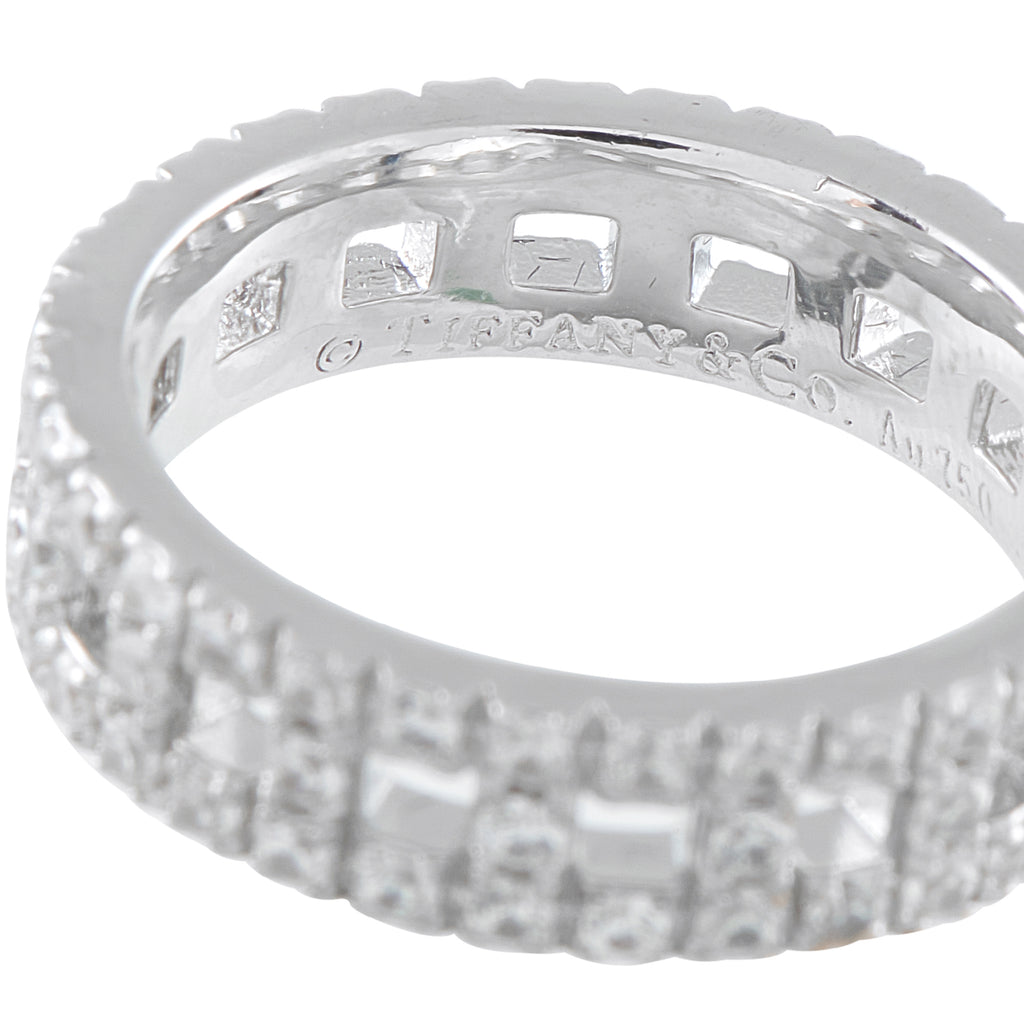 Tiffany & Co. 18K White Gold 0.99ct Diamond Wide Band