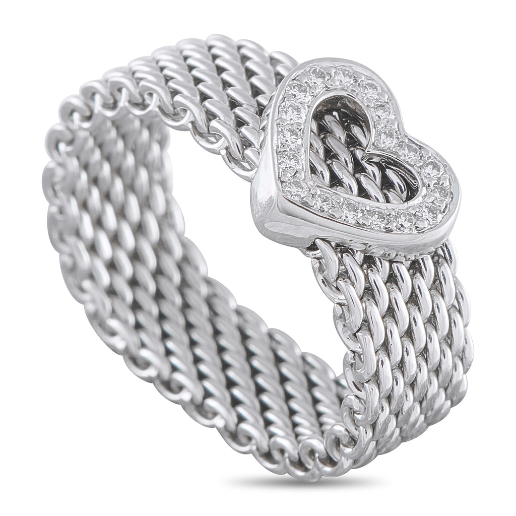 Tiffany & Co. 18K White Gold Diamond Heart Ring