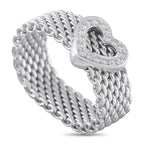 Tiffany & Co. 18K White Gold Diamond Heart Ring
