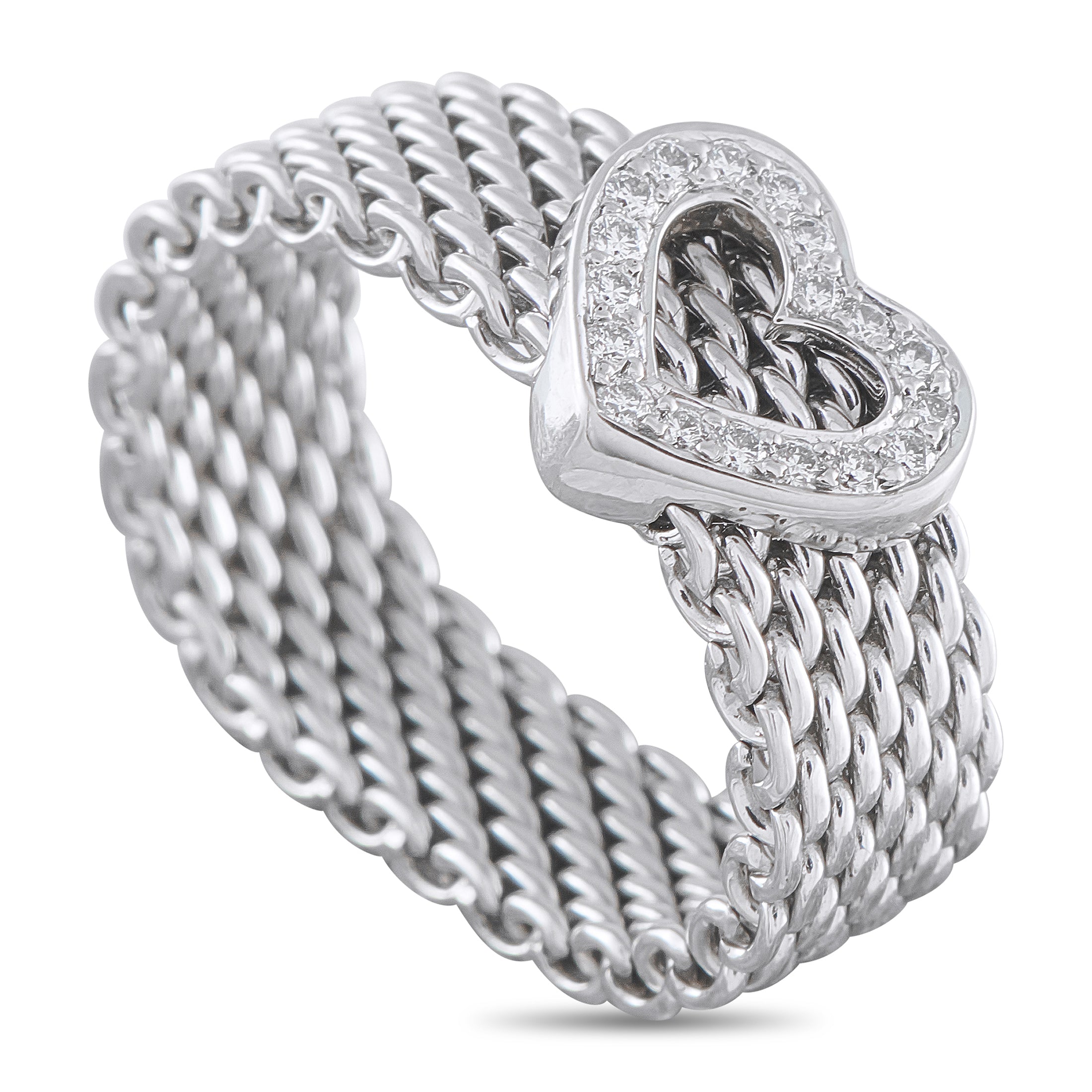 Tiffany & Co. 18K White Gold Diamond Heart Ring