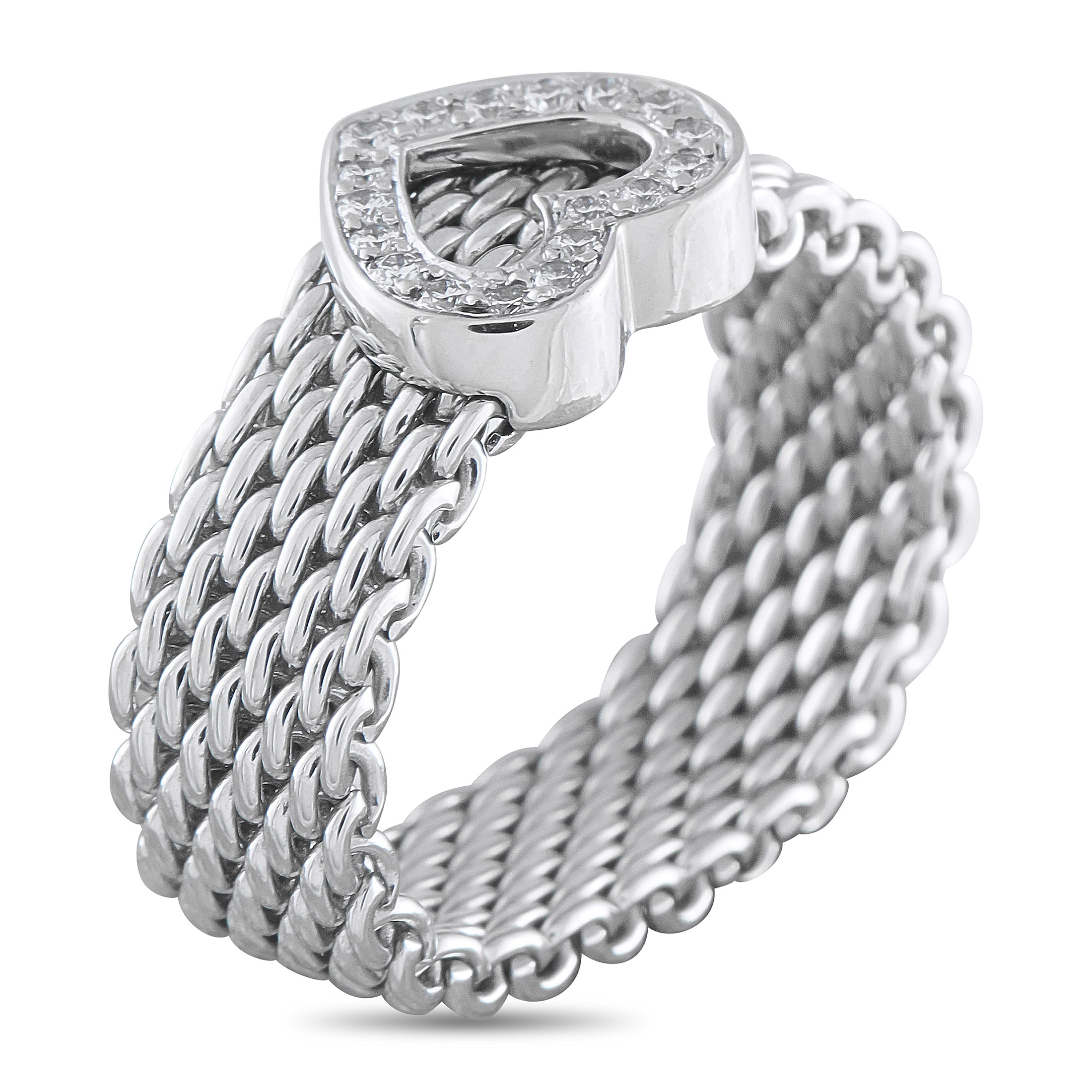 Tiffany & Co. 18K White Gold Diamond Heart Ring