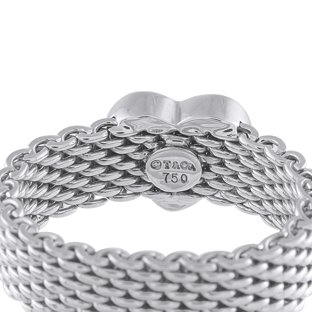 Tiffany & Co. 18K White Gold Diamond Heart Ring