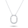 Tiffany & CO. Lock 18K white gold diamond large lock pendant necklace