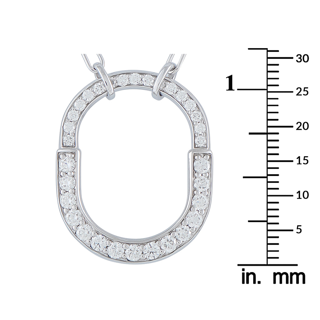 Tiffany & Co. Lock 18K White Gold Diamond Large Lock Pendant